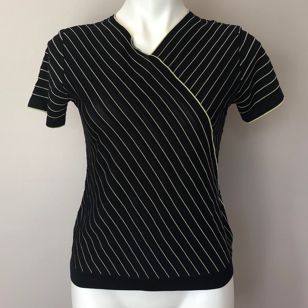 MISOOK Black and Green Striped Top - Picture 3 of 6